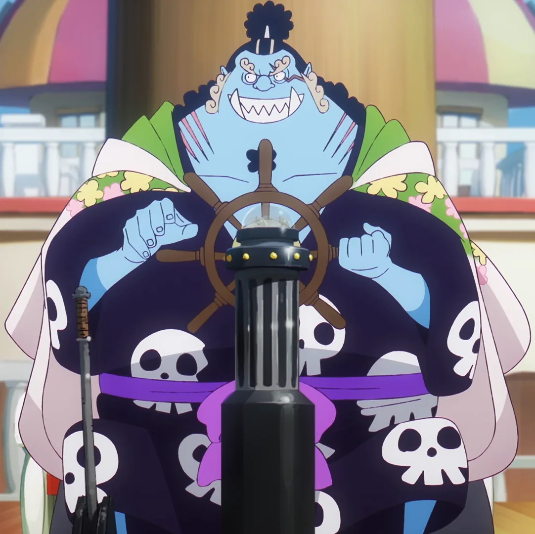 Jinbe smiling at the helm