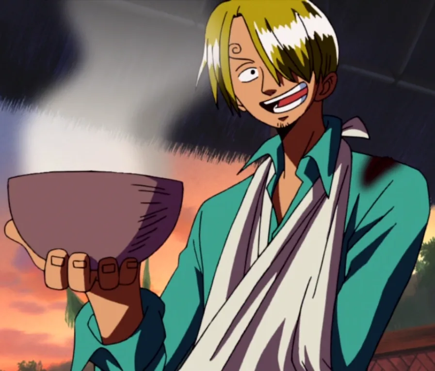 Sanji smiling at sunset