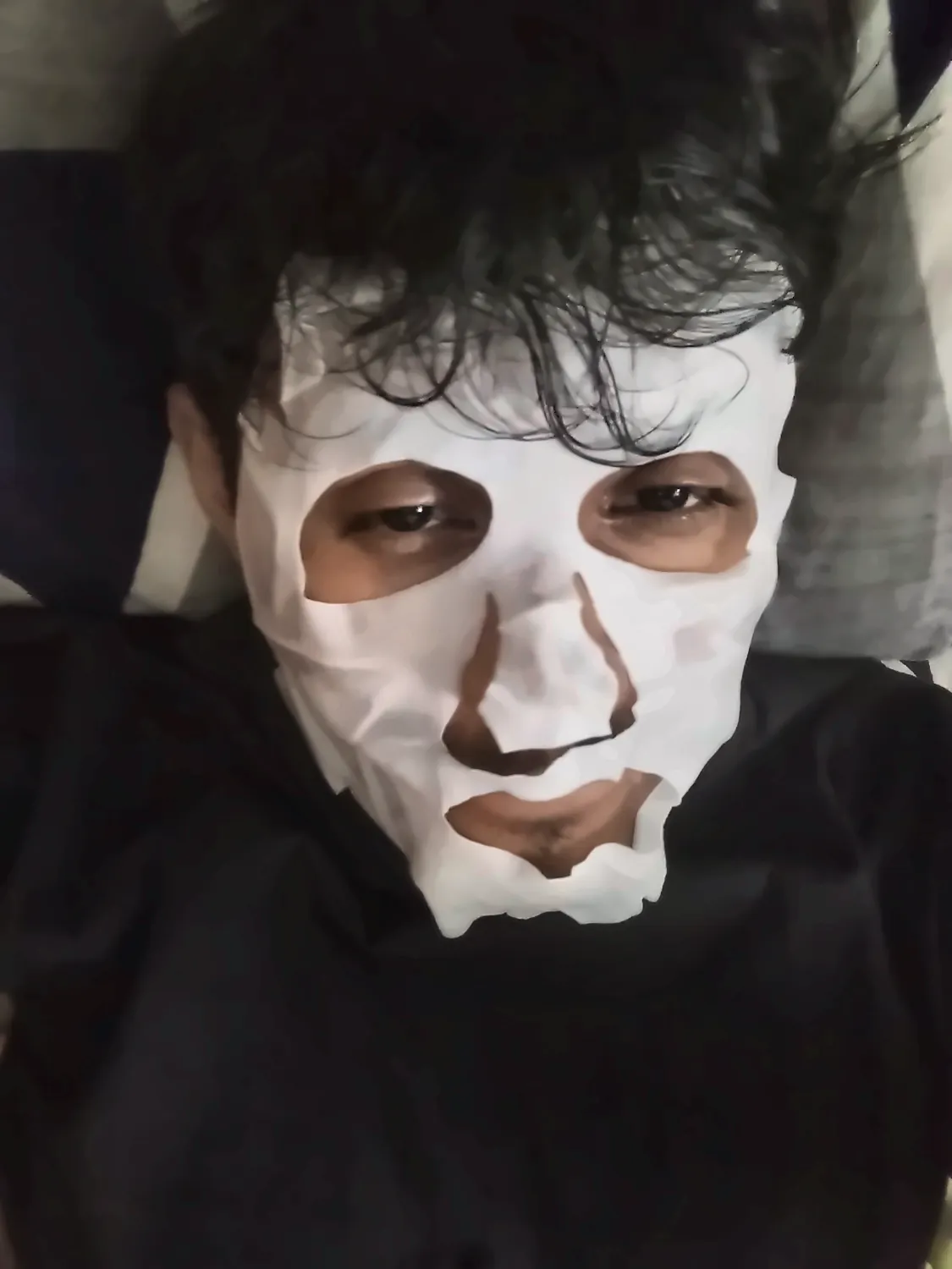 me in a sheet mask