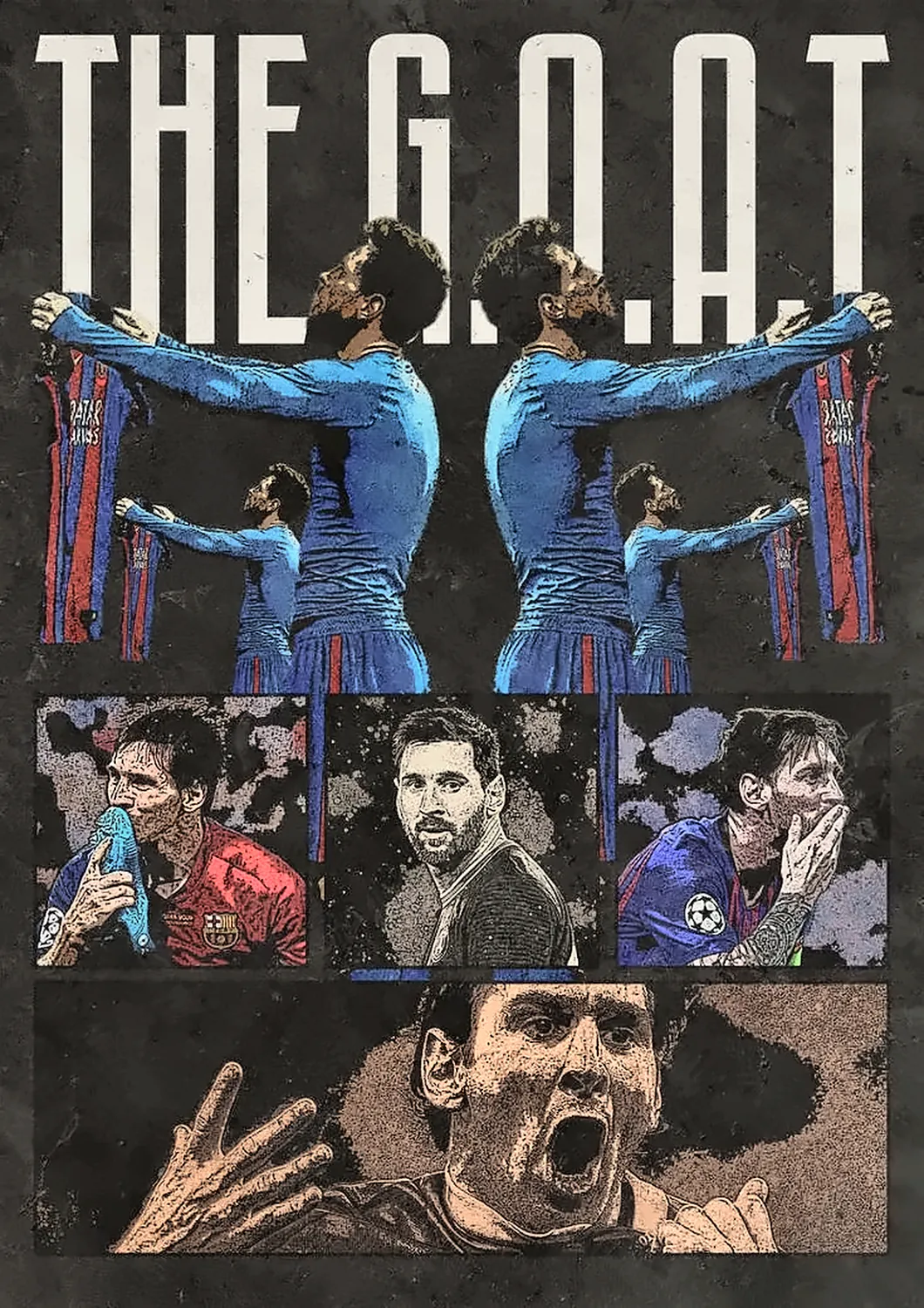 a Messi 'the G.O.A.T' poster