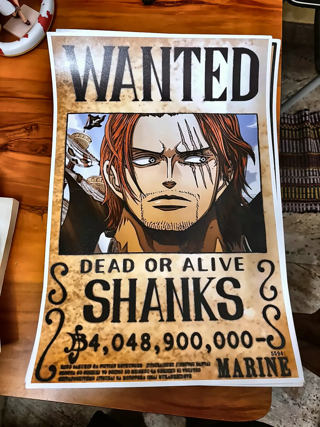 a Shanks wanted poster