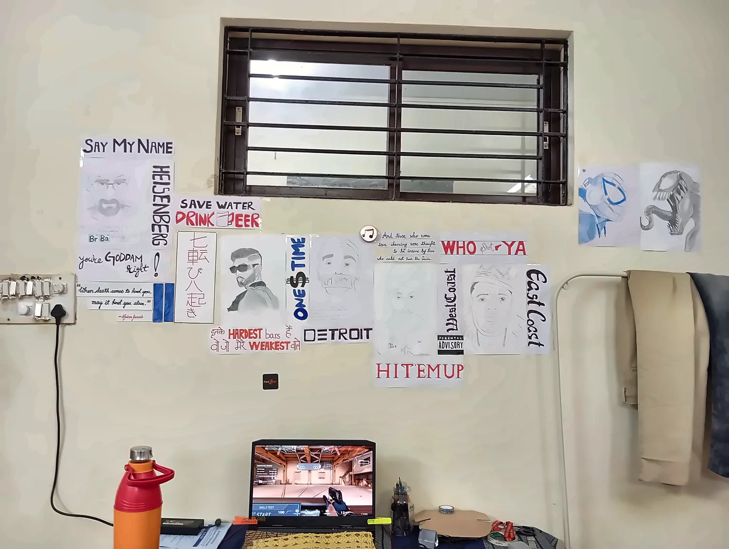 my wall of sketches