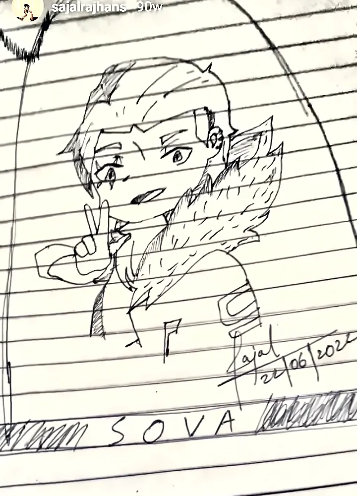 my drawing of Sova from Valorant