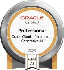 Oracle Certified Professional badge, OCI Generative AI 2025